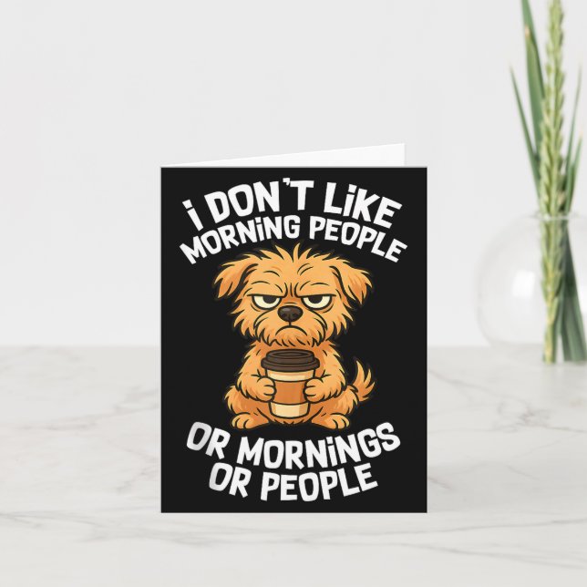 Funny Quote Coffee Sleepy Cute Dog Puppy Lover Gif Card (Front)