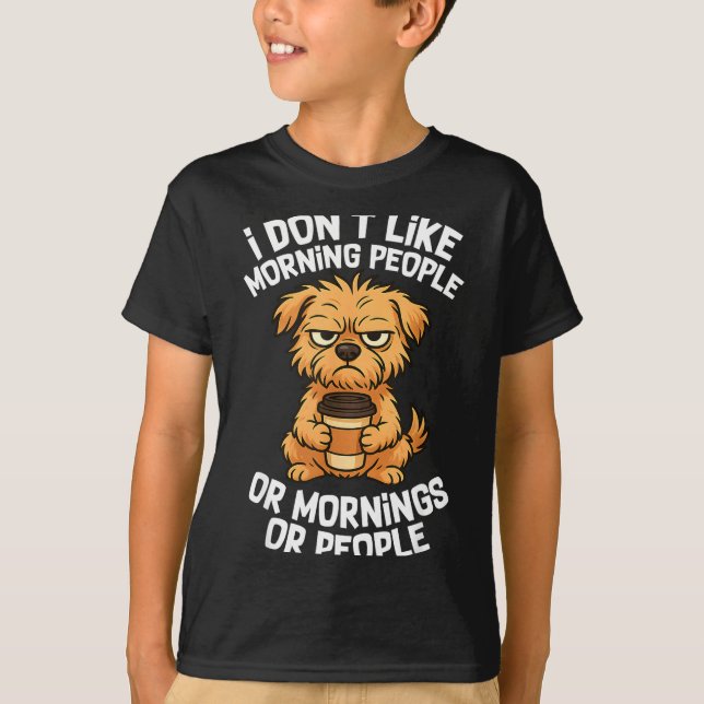 Funny Quote Coffee Sleepy Cute Dog Puppy Lover Gif T-Shirt (Front)