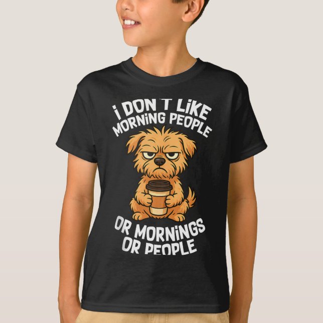 Funny Quote Coffee Sleepy Cute Dog Puppy Lover Gif T-Shirt (Front)