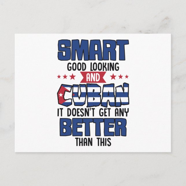 Funny Quote Cuban Flag Nationality Postcard (Front)
