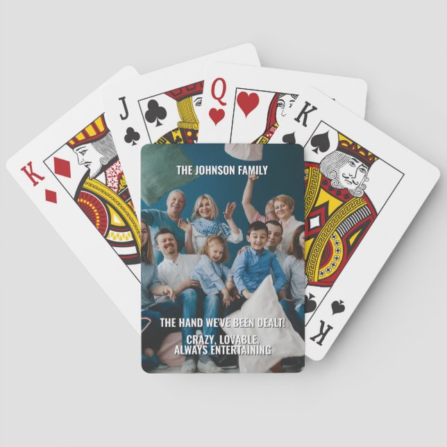 Funny Quote Custom Family Photo Name  Poker Cards (Back)