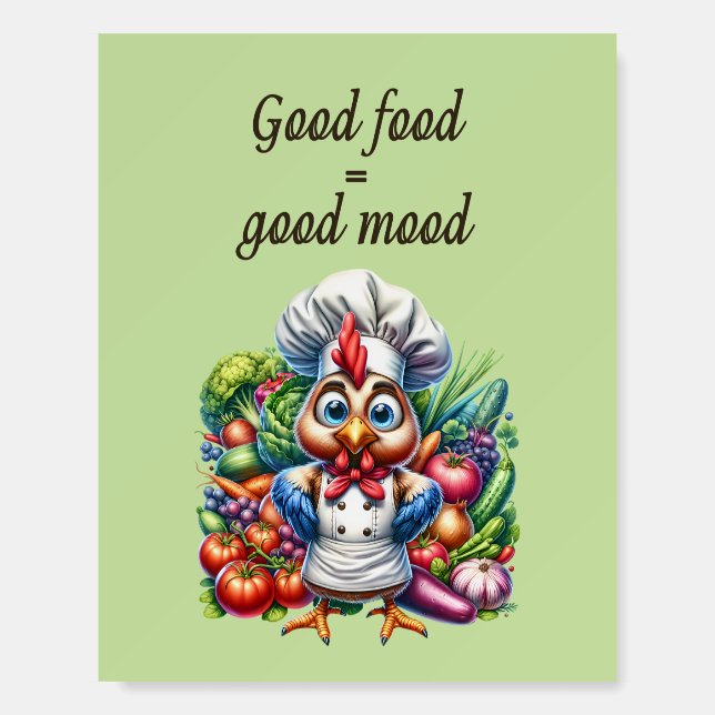 Funny Quote Cute Chicken Chef Cooking Foam Board (Front)