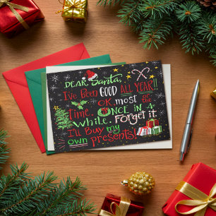 Funny Quote Cute Christmas Dear Santa Card
