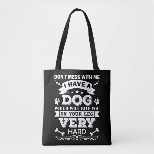Funny Quote Dog Obsessed Pet Lover Vintage Design Tote Bag