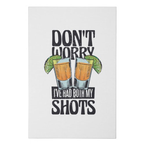 Funny quote drinking vaccine design faux canvas print