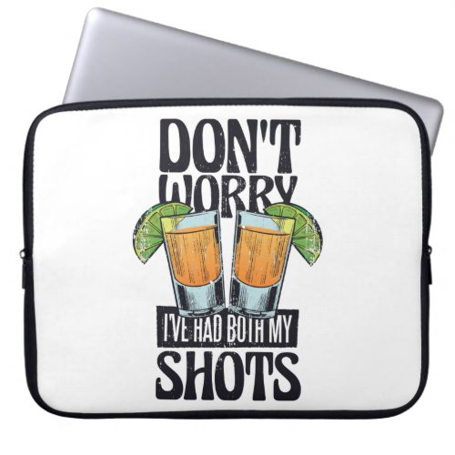 Funny quote drinking vaccine design laptop sleeve