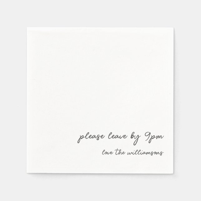 Funny Quote Early Night Aging Couple Humor Custom Napkins (Front)