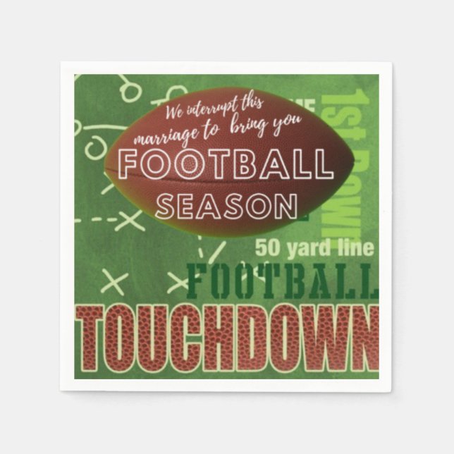 Funny Quote Football Game Touchdown Napkins (Front)