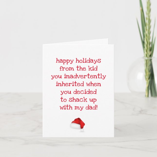 Funny Quote for Bonus Mom Christmas Card (Front)