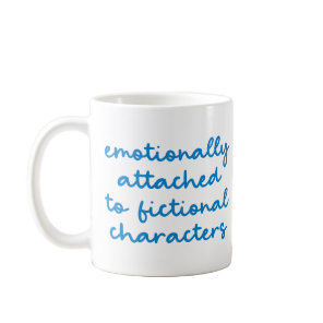 Funny Quote for Book Lovers Blue Script Coffee Mug