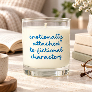 Funny Quote for Book Lovers Blue Script Scented Candle