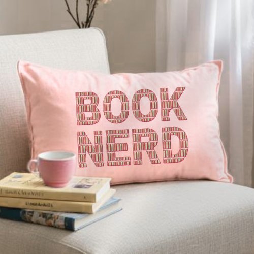 Funny Quote For Book Lover's Pink Lumbar Pillow