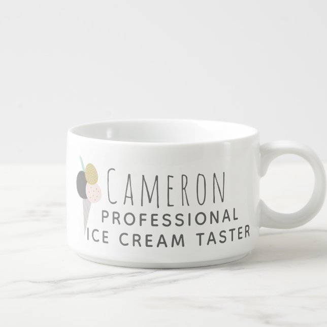 Funny Quote for Ice Cream Lovers Personalized Bowl (Left)