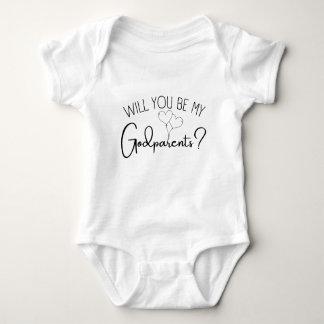 FUNNY QUOTE FOR KIDS "WILL YOU BE MY Godparents?" Baby Bodysuit