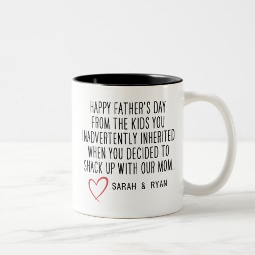 Funny Quote for Stepdad Personalized Step Dad Two_Tone Coffee Mug