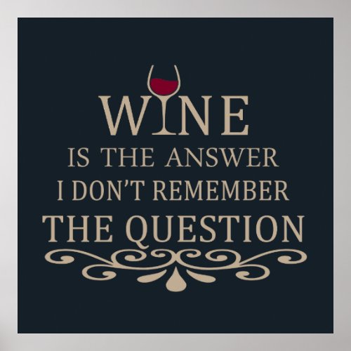 funny quote for wine lover poster
