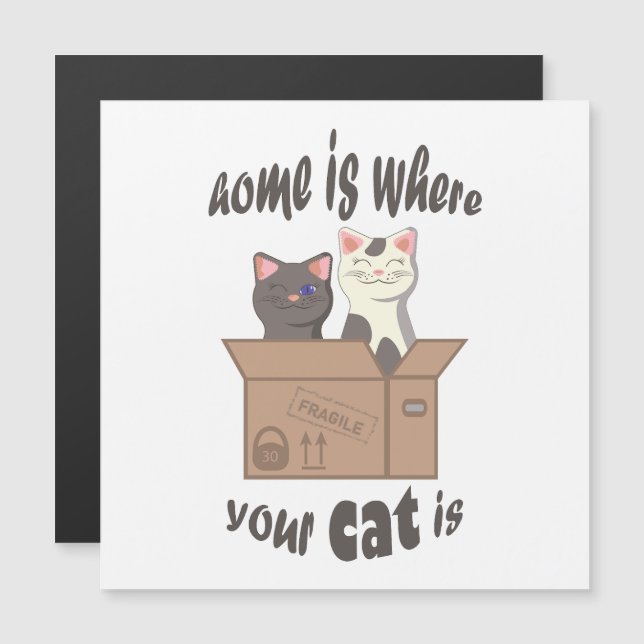 Funny quote Home is where your cat is (Front/Back)