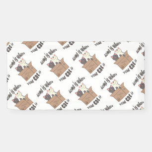 Funny quote Home is where your cat is Banner