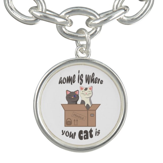 Funny quote Home is where your cat is Bracelet (Design)