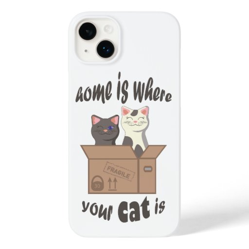 Funny quote Home is where your cat is Case-Mate iPhone 14 Plus Case