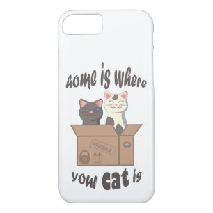 Funny quote Home is where your cat is iPhone 8/7 Case