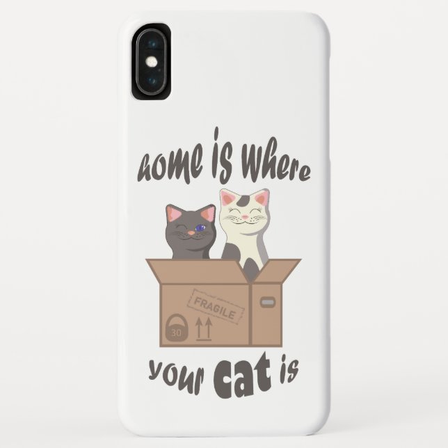 Funny quote Home is where your cat is Case-Mate iPhone Case (Back)