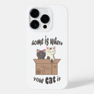 Funny quote Home is where your cat is Case-Mate iPhone 14 Pro Case