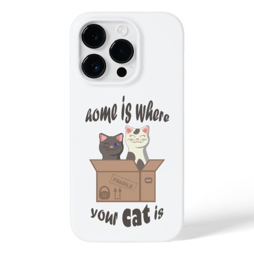 Funny quote Home is where your cat is Case-Mate iPhone 14 Pro Case
