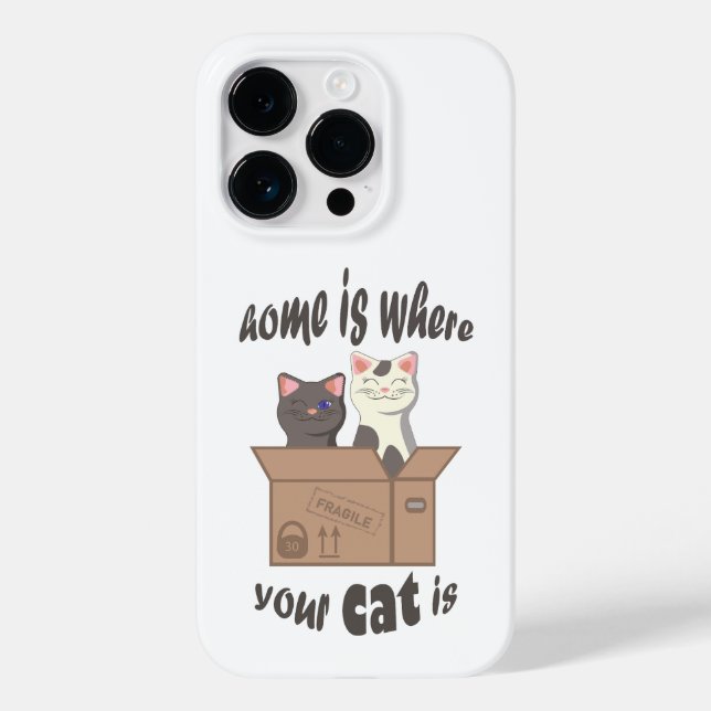 Funny quote Home is where your cat is Case-Mate iPhone Case (Back)