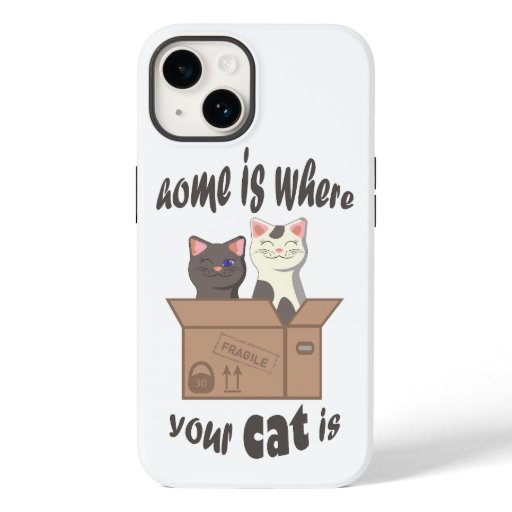 Funny quote Home is where your cat is Case-Mate iPhone 14 Case