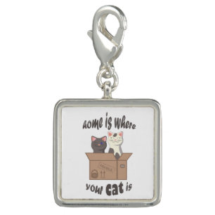 Funny quote Home is where your cat is Charm
