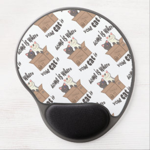Funny quote Home is where your cat is Gel Mouse Pad