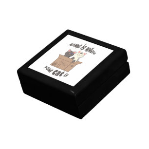 Funny quote Home is where your cat is Gift Box