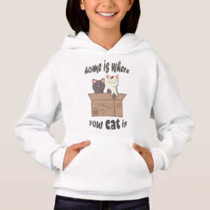 Funny quote Home is where your cat is Hoodie