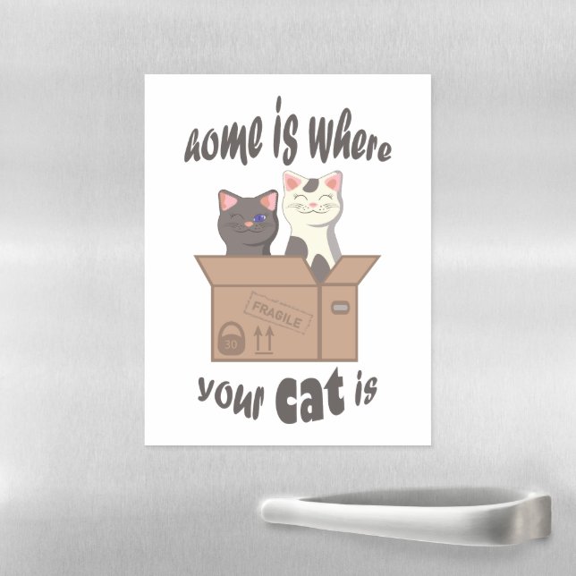 Funny quote Home is where your cat is Magnetic Dry Erase Sheet (In Situ)