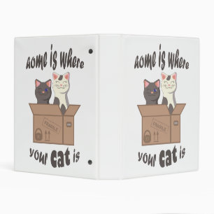 Funny quote Home is where your cat is Mini Binder