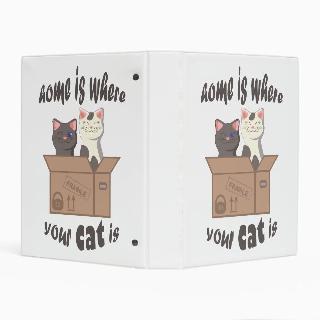 Funny quote Home is where your cat is Mini Binder (Background)