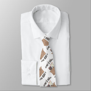 Funny quote Home is where your cat is Neck Tie
