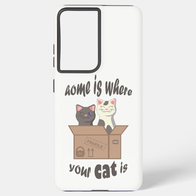 Funny quote Home is where your cat is Samsung Galaxy Case (Back)