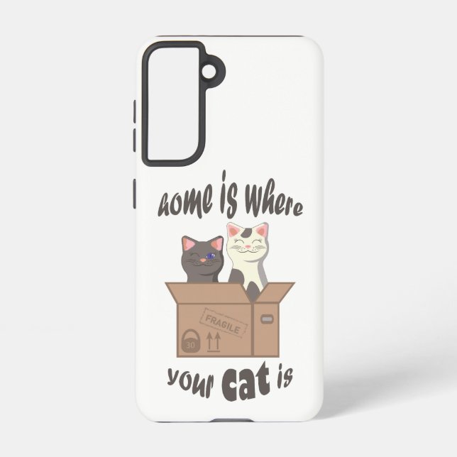 Funny quote Home is where your cat is Samsung Galaxy Case (Back)
