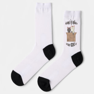 Funny quote Home is where your cat is Socks