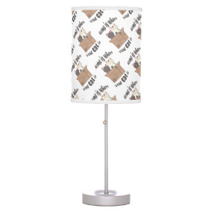 Funny quote Home is where your cat is Table Lamp