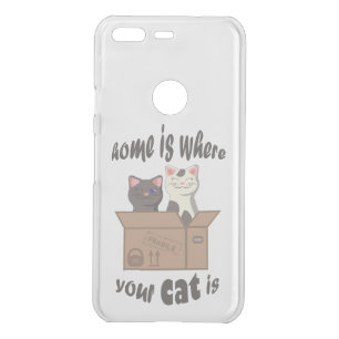 Funny quote Home is where your cat is Uncommon Google Pixel Case