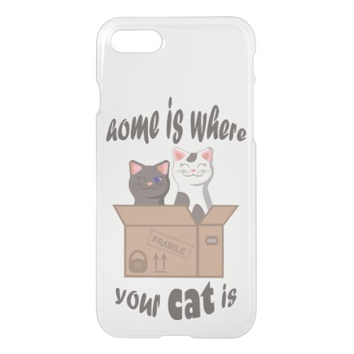 Funny quote Home is where your cat is iPhone SE87 Case