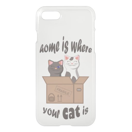 Funny quote Home is where your cat is iPhone SE/8/7 Case