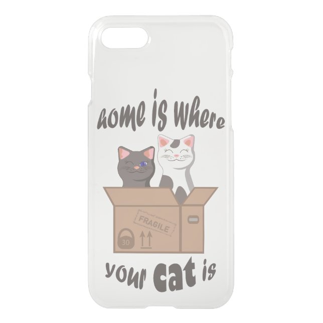 Funny quote Home is where your cat is Uncommon iPhone Case (Back)