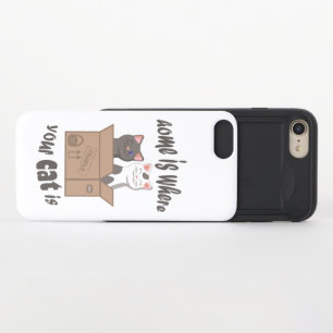 Funny quote Home is where your cat is iPhone 8/7 Slider Case