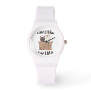 Funny quote Home is where your cat is Watch
