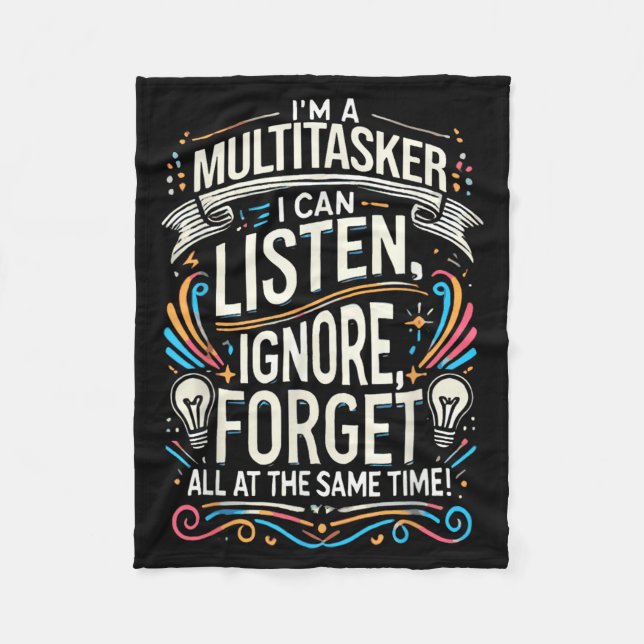 Funny Quote Humorous Multitask Funny Saying Fleece Blanket (Front)