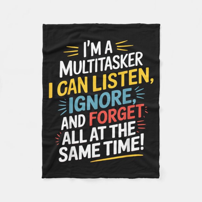 Funny Quote Humorous Multitask Funny Saying Fleece Blanket (Front)
